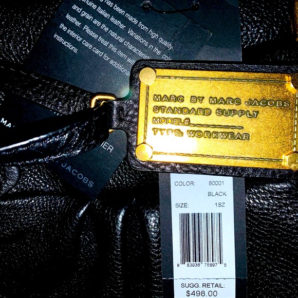 MARC JACOBS BLACK ITALIAN LEATHER SATCHEL BAG - Picture 4 of 14